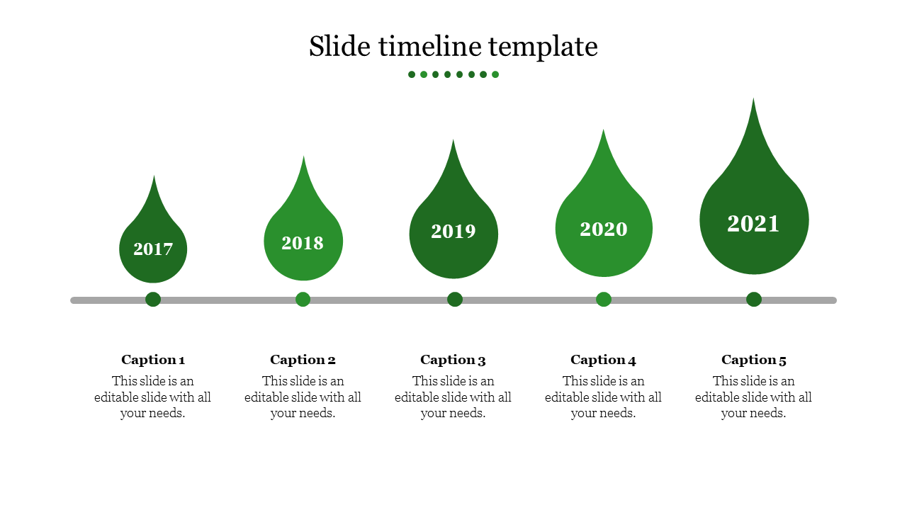 Free - Creative Slide Timeline Template With Five Nodes Model